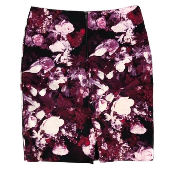 Adrianna Papell Purple Floral Pencil Skirt size 8 - Picture 3 of 4